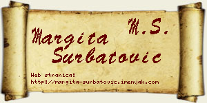 Margita Šurbatović vizit kartica